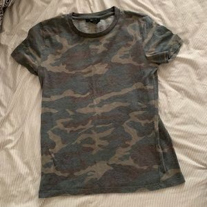 Distressed camo tee shirt